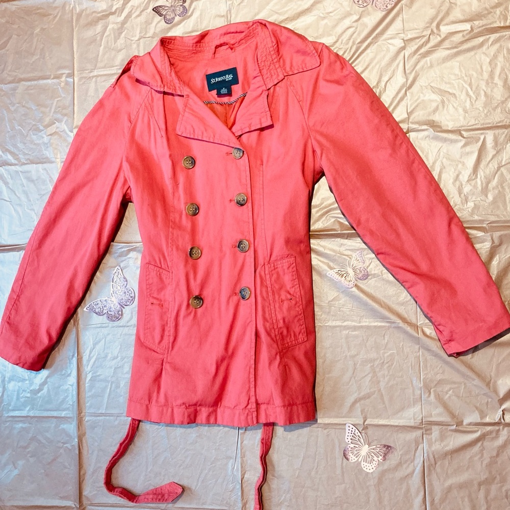 Coral denim coat